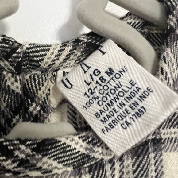 NWT Gap Kids plaid sleeveless dress, black & off white,large,size 12-18 months - Picture 5 of 7